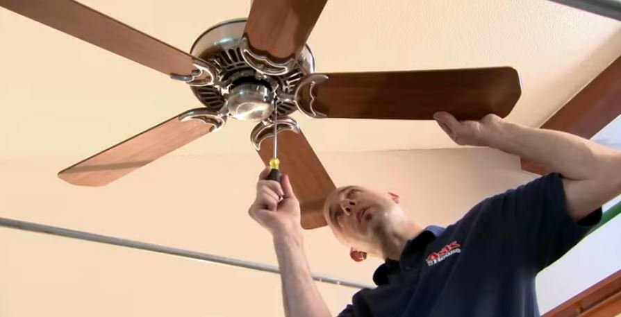 Newly installed ceiling fan in a Broken Arrow, OK home